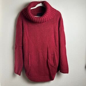 Cynthia Rowley | Size 2X Red Wool Sweater Turtle Neck Winter Christmas Vibes